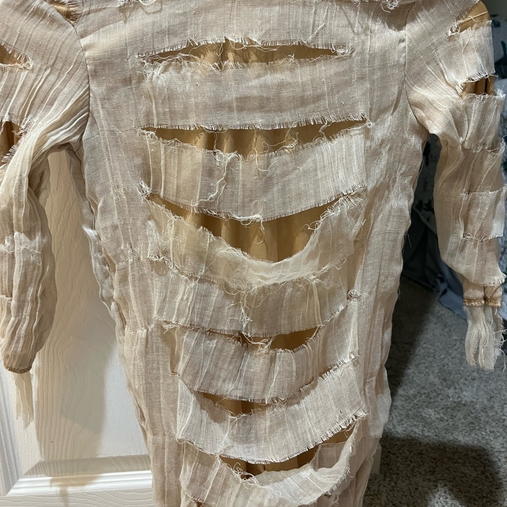 Target Beige Textured Long Sleeve Onesie Mummy Costume